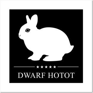 Dwarf Hotot Rabbit White Silhouette Posters and Art